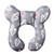 Weaner's Travel Pillow For Head And Neck Support For Stroller Pushchair Car Seat, Gray Snowflake