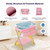 Baby Changing Table Folding Diaper Changing Station W/ Safety Belt & Wheels Pink