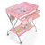 Baby Changing Table Folding Diaper Changing Station W/ Safety Belt & Wheels Pink