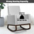 Gymax 2-in-1 Fabric Upholstered Rocking Chair Nursery Armchair With Pillow Light Grey
