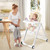 Infans Baby Folding Convertible High Chair W/wheel Tray Adjustable Height Recline Beige