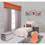 Bacati - Playful Foxes Orange/gray Hamper With Cotton Percale Cover, Mesh Liner And Natural Color Wooden Frame