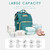 Diaper Bag Backpack With Changing Station, Kabaqoo Large Baby Diaper Bags For Boys Girls, Portable Bassinets With Usb Charging Port, Multifunction Waterproof Travel Back Pack For Moms Dads, Green