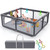 Bubblbay Baby Playpen, Extra Large Play Yard 79*71inch With 1 Storage, 4 Pull Handles, Gate For Baby Indoor & Outdoor Activity