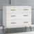 Delta Children Sloane 4 Drawer Dresser With Changing Top, Bianca White W/melted Bronze