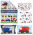 Funhouse Construction Trucks 4 Pieces Bedding Sets, With Bedspread Fitted Sheet Flat Sheet Pillow Case