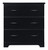 Storkcraft Brookside 3 Drawer Modern Vertical Dresser Black Finish