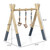 Costway Foldable Wooden Baby Gym With 3 Wooden Baby Teething Toys Hanging Bar Gray
