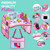 Pink Kids Travel Activity Lap Tray By Lil Tots Gear Children Car Seat Road Trip Plane Train Portable Traveling Accessories Snacks, Drawing, Coloring Waterproof Dry Erase Tablet Ipad Holder Organizer