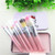 7 Pcs Cosmetic Makeup Brush Set Hello Kitty Powder Foundation Blusher Pink Wooden Handle With Box