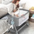 Kinder King Portable Baby Bassinet, Folding Newborn Bedside Sleeper, Adjustable Height/angle,carry Bag,breathable Mesh,grey