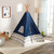 Kidkraft Deluxe Bamboo And Canvas Play Teepee, Children's Furniture – Navy And Chevron