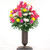 Sympathy Silks Artificial Cemetery Flowers Pink & Yellow Wildflowers Bouquet With Vase