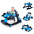 Babyjoy 4-in-1 Baby Walker Foldable Activity Push Walker Adjustable Height Blue