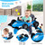 Babyjoy 4-in-1 Baby Walker Foldable Activity Push Walker Adjustable Height Blue