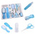 Health Care Kit Portable Newborn Infant Nursery Set Kids Grooming Kit Baby Nail Clipper Brush Comb Cleaning Sets 10pcs (blue)