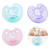 Sjenert 3 Pcs Silicone Thumb Play Mouth Round Head Pacifier Newborn For 3-18 Months Baby Sleeping(green,pink,purple)