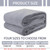 Home Gray Flannel Fleece Throw Blanket, Solid Ultra Soft Luxury Double Side Fuzzy & Plush Fall Blanket For Couch And Pet, Fluffy Cozy Throw Blanket - All Season Premium Bed Blanket - (50"x60")