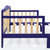 Skearow Wooden Platform Bed Slat Support Sturdy Toddler With Fence Modern Children Beds Headboard Bedroom Home Blue+ Wood