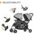 Besrey Lightweight Double Stroller With Rain Cover Foldable Tandem Compact Travel Twin Stroller For 0-36 Months Infants Toddlers, Gray