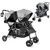 Besrey Lightweight Double Stroller With Rain Cover Foldable Tandem Compact Travel Twin Stroller For 0-36 Months Infants Toddlers, Gray