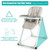 Babyioy Baby Foldable Convertible High Chair W/wheels Adjustable Height Recline Gray
