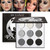 Black Smoky Eye Shadow Palette Natural,de’lanci Panda 9 Colors True Dark Grey Smokey Eyeshadow Palette Goth Sfx Makeup Pallet Small,soft Matte Shimmer High Pigmented Basic Black White  Shade