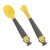 Hemoton 1set Kids Cartoon Training Tableware Flexible Easy Grip Spoon Fork Random Color