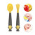 Hemoton 1set Kids Cartoon Training Tableware Flexible Easy Grip Spoon Fork Random Color