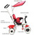 Costway 4-in-1 Kids Baby Stroller Tricycle Training Learning Toy Bike W/ Canopy Basket