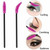 Fanjie 100pcs Disposable Eyelash Brushes Mascara Wands Eyebrow Spoolie Applicator Black+purple