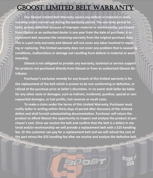 GBoost World Best Snow Drive Belt for Ski Doo 900 Ace Turbo 