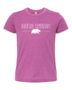 Magenta tee with logo color options