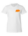 Riverside bear tee in white with three logo color options Riverside bear tee in white with three logo color options