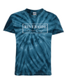 Tie dye script tee with logo color options