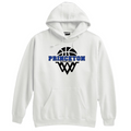 PHS basketball hood with logo in four colors with custom name on back