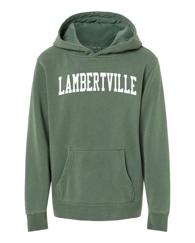 Youth Independent pigment dyed hoodie in alpine green