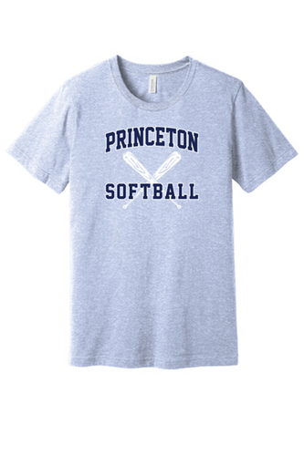 Softball cvc tee in soft blue