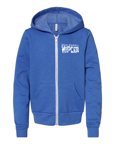 Youth full zip sponge fleece in royal