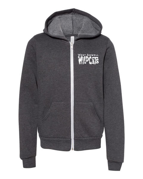 Youth sponge fleece full zip fleece in grey