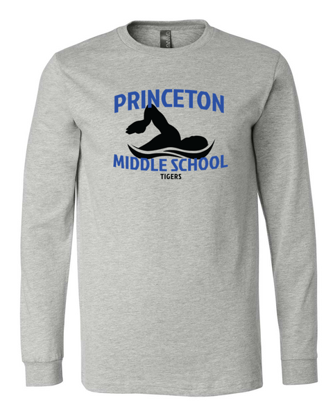 Princeton Middle School Swimming long sleeve tee in 4 colors Princeton Middle School Swimming long sleeve tee in 4 colors