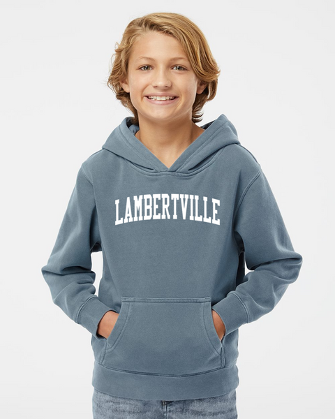 Lambertville IND Trading pullover hood in slate blue Lambertville IND Trading pullover hood in slate blue