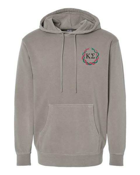 Unisex Midweight Pigment-Dyed Hooded Sweatshirt in pigment cement Unisex Midweight Pigment-Dyed Hooded Sweatshirt in pigment cement