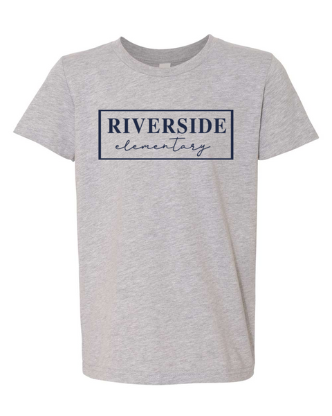 Grey tee with logo color options Grey tee with logo color options