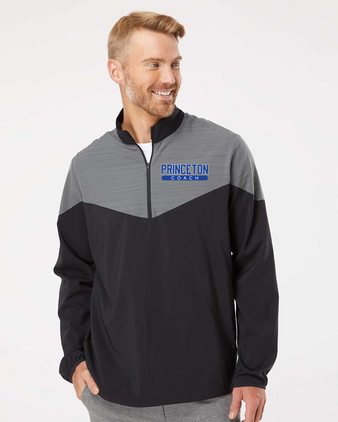 Heather Chevron Quarter-Zip Wind Pullover - Coach Heather Chevron Quarter-Zip Wind Pullover - Coach