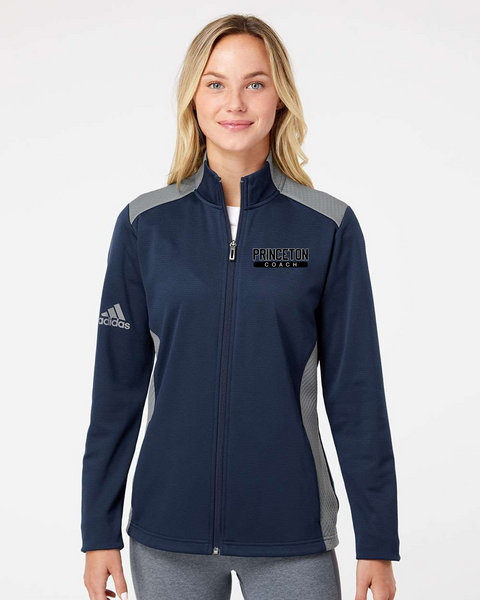 Adidas - Women's Textured Mixed Media Full-Zip Jacket in three colors Adidas - Women's Textured Mixed Media Full-Zip Jacket in three colors