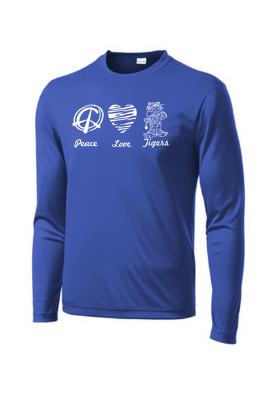 Sport-Tek® Long Sleeve PosiCharge® Competitor™ Tee- Peace Love Tigers