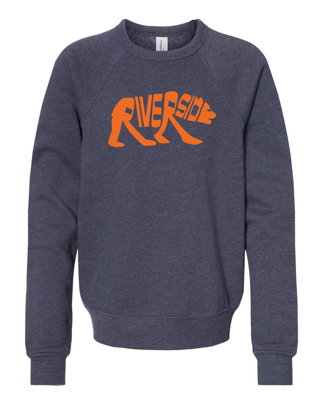 Riverside youth camp crew sweatshirt in navy heather