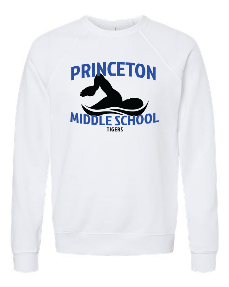 Princeton Middle School Swimming crew fleece in 3 colors