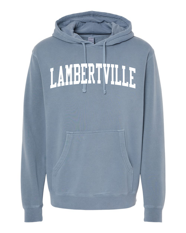 Unisex Midweight Pigment-Dyed Hooded Sweatshirt  in slate blue Unisex Midweight Pigment-Dyed Hooded Sweatshirt  in slate blue